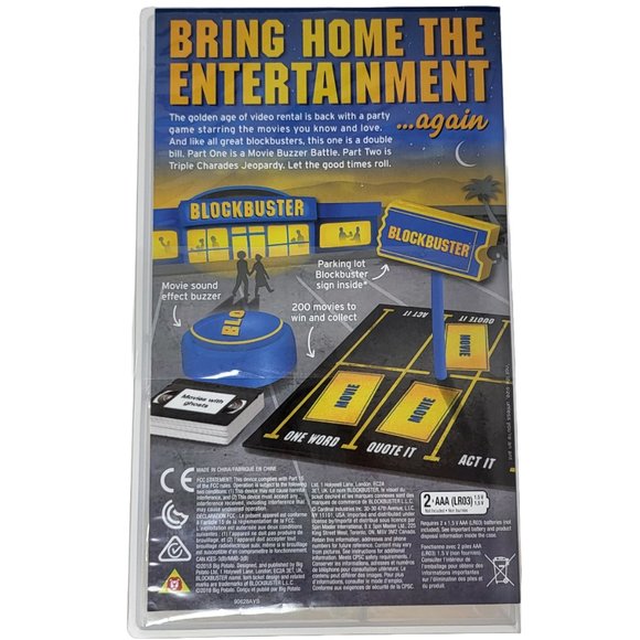 Games‎ Blockbuster Party Game Movie Trivia Board Game Night VHS Case New - Picture 1 of 2